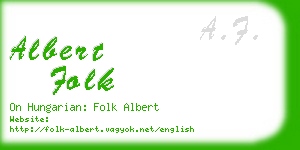 albert folk business card